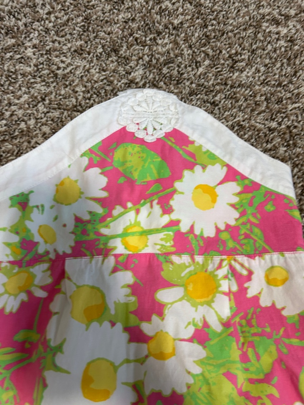 Lilly Pulitzer Vintage Girls Pink and Lime Floral Halter Sundress Girls Size 8 - Picture 4 of 11